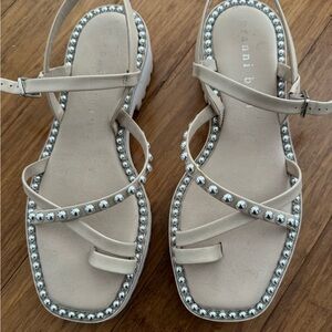 Gianni Bini Tan Sandals with Silver Studs